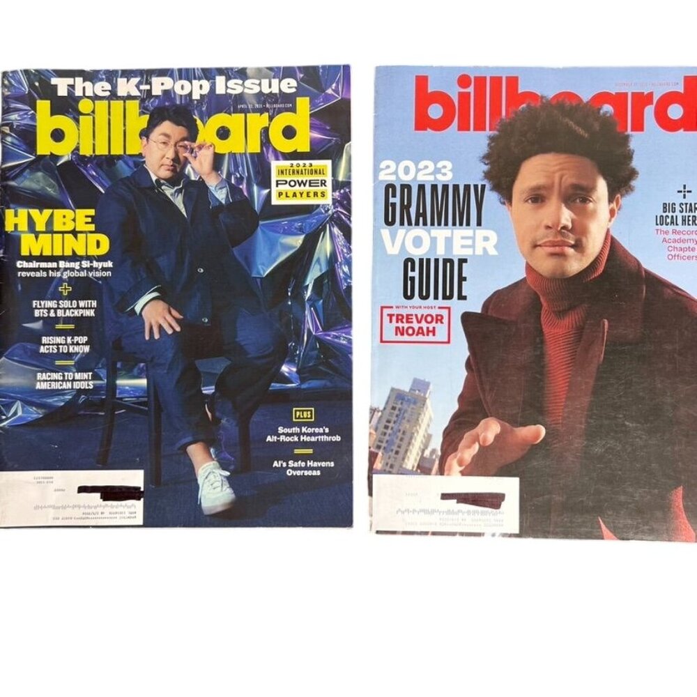2 Billboard Magazines April 2023 Si-Hyuk and December 2022 Trevor Noah